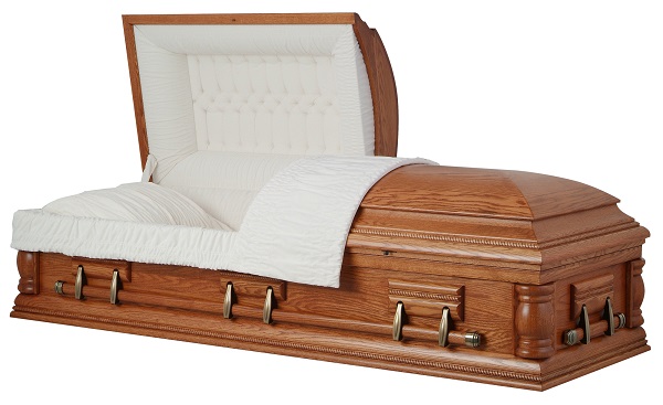 Photo of Solid Oak Wood - Rope Design Casket