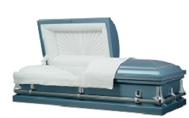 Image of American Blue Metal Casket Casket