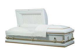 Image of American White w/Gold Shade Steel Casket Casket