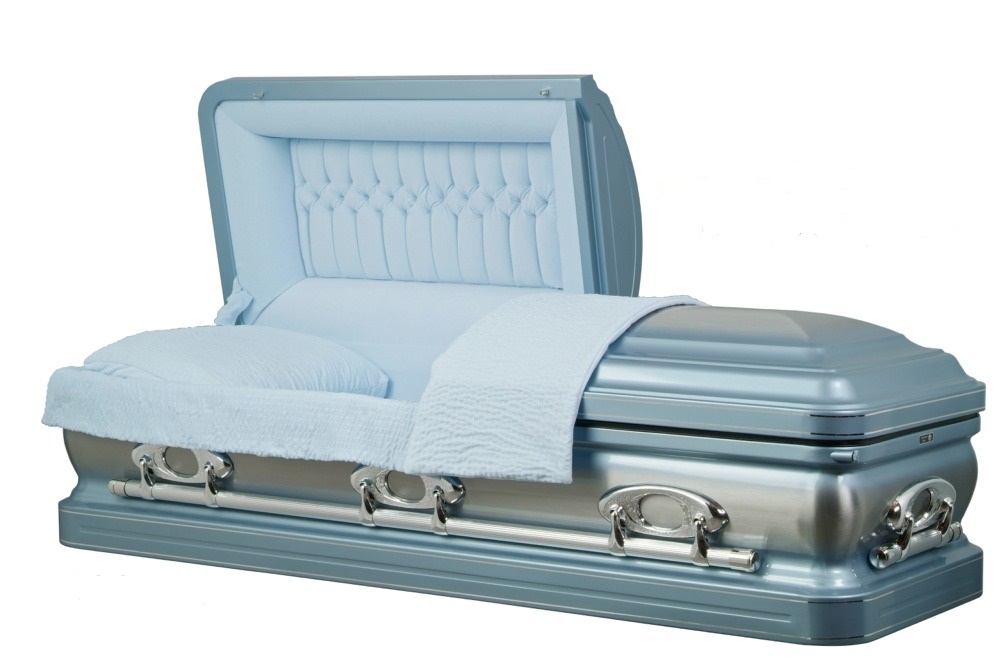 Photo of Stainless Steel - Horizon Blue Silver Casket Casket