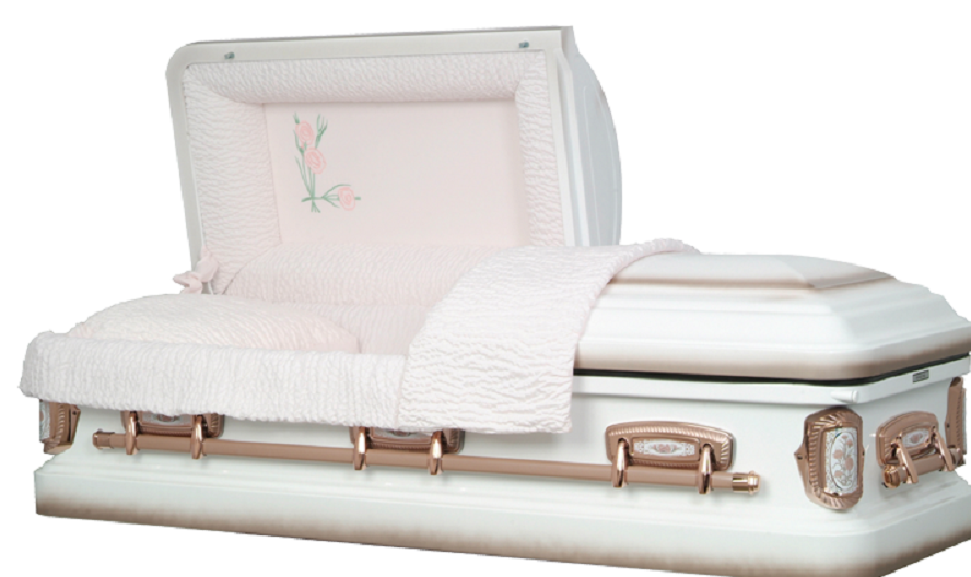 Photo of Carnation Primrose White Steel Casket Casket