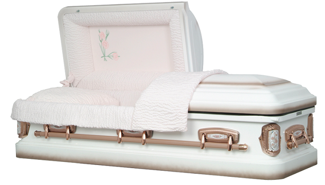 Image of Carnation Primrose White Steel Casket Casket