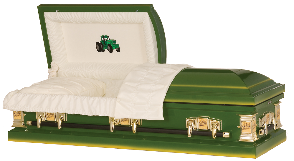 Photo of Farmer Green Tractor Steel Casket Casket