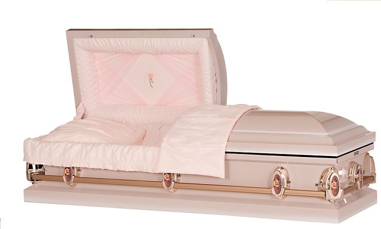 Image of Classic Pearl Rose Steel Casket Casket