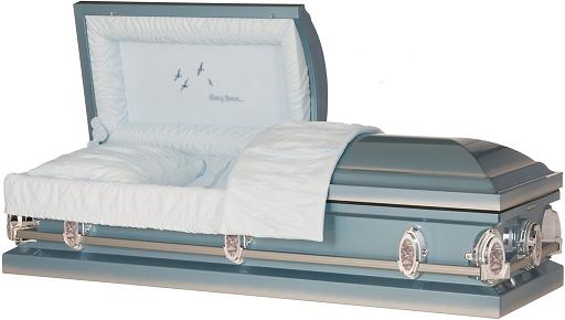 Image of SkyBlue GOING HOME Steel Casket Casket