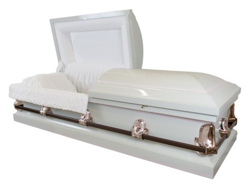 Photo of Optima White 20 gauge Steel Casket Casket