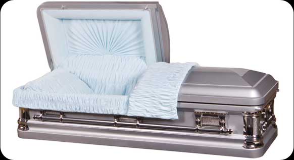 Image of Pure Solid Silver 18gauge Steel Casket Casket