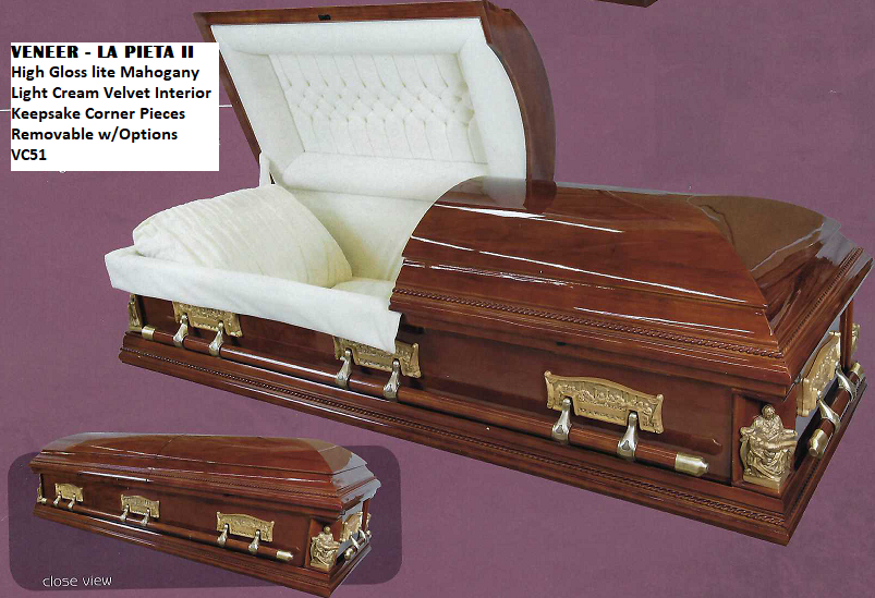 Photo of LA PIETA VENEER WOOD CASKET Casket