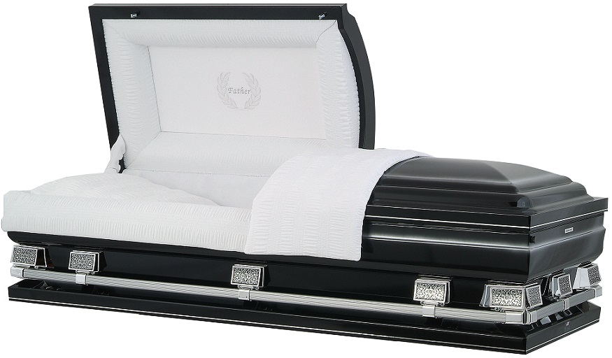 Photo of Midnight Black with Silver OverSize 29 Inch Casket