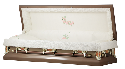 Image of COPPER ROSE Full Couch Casket Casket