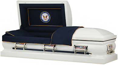 Image of US NAVY WHITE - HONOR STEEL CASKET Casket