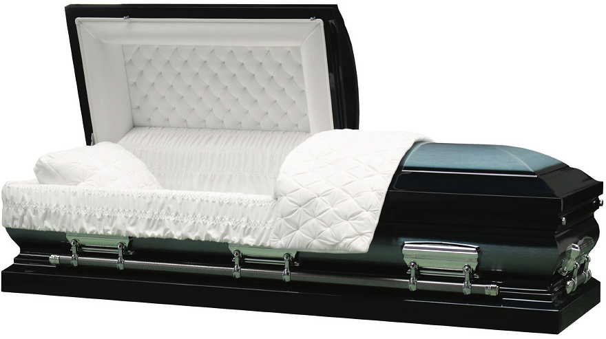 Photo of LINCOLN BLUE Brushed Metal Casket Casket