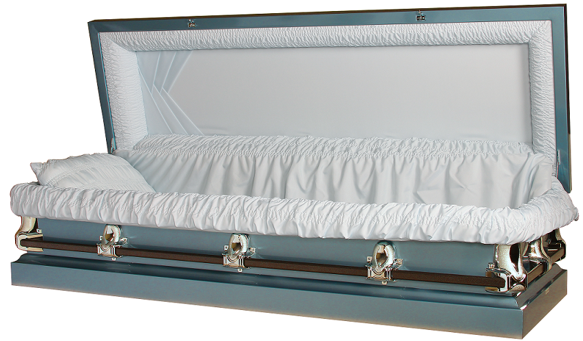 Photo of FULL COUCH Galaxy BLUE 20ga Steel Casket - SNAP LOCK Casket