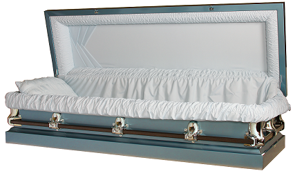 Image of FULL COUCH Galaxy BLUE 20ga Steel Casket - SNAP LOCK Casket