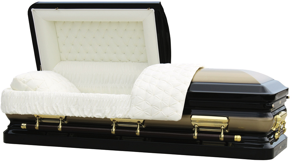 Photo of ROYALE GOLD & BLACK with Brush Steel Casket Casket