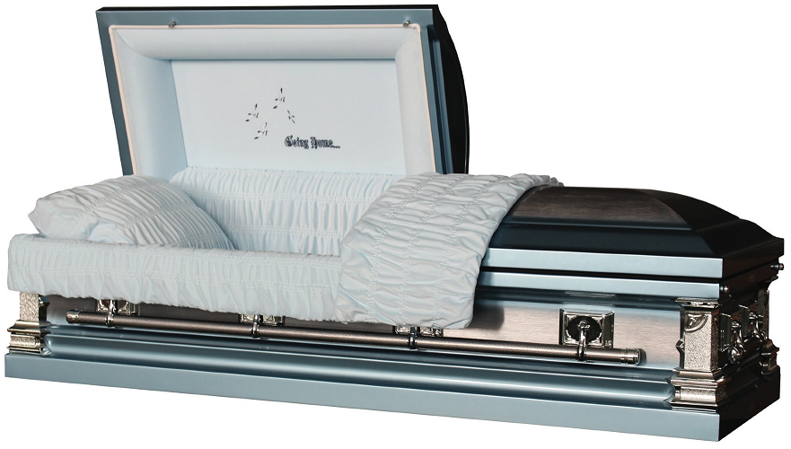 Photo of GOING HOME Sky Blue Metal Casket Casket