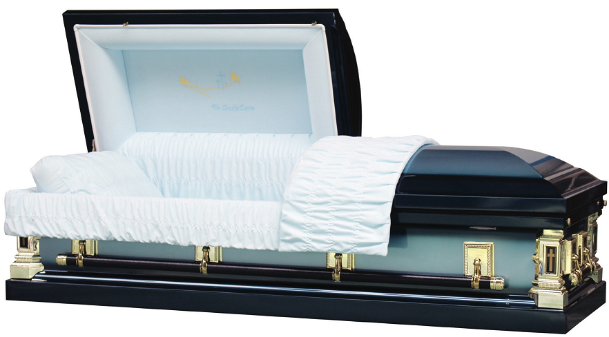 Photo of In Gods Loving Care Blue Steel Casket Casket