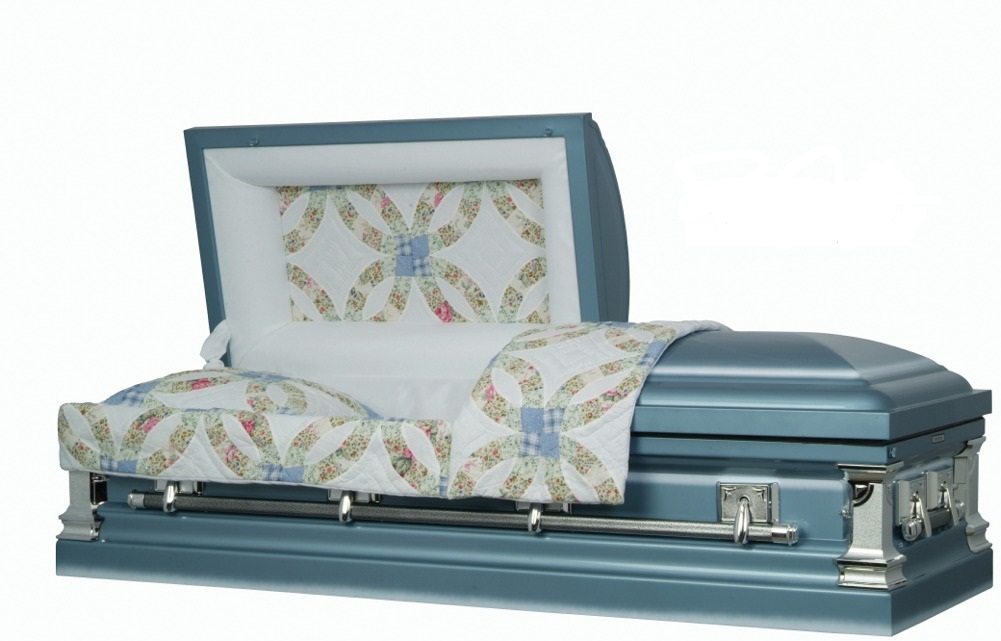 Image of Wedding Rings Quilt Steel Casket Casket