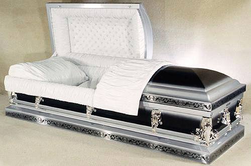 Photo of Florence Silver and Black Design Metal Casket Casket